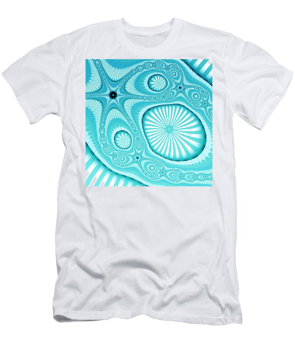 Abstract T-Shirt featuring the digital art Turquoise coastal abstract by Bonnie Bruno