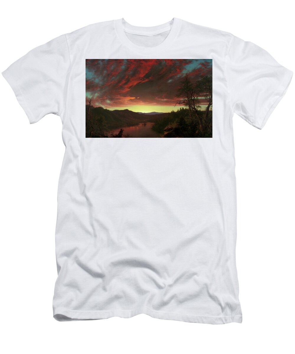 Twilight in the Wilderness T-Shirt by Frederic Edwin Church - Pixels