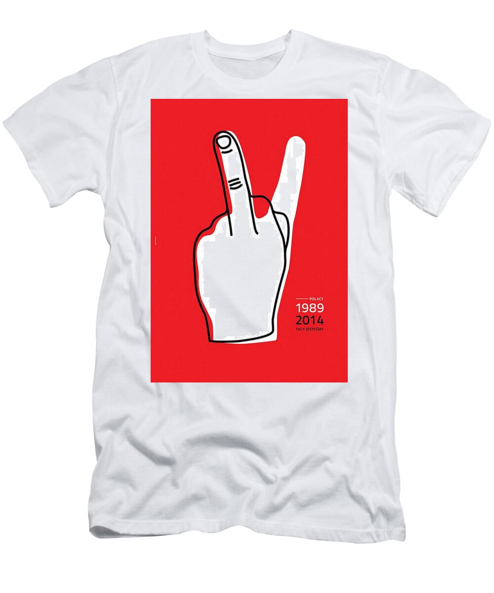 Two Fingers One Sign T-Shirt by Nikolay Ivanov - Pixels