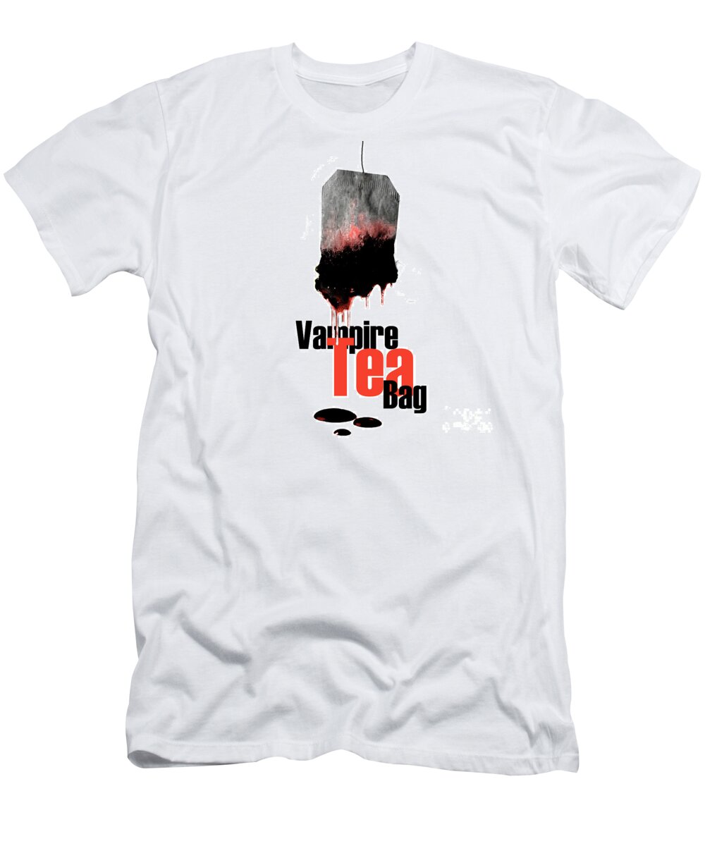 Vampire T-Shirt featuring the digital art Vampire Tea Bag by Marissa Maheras