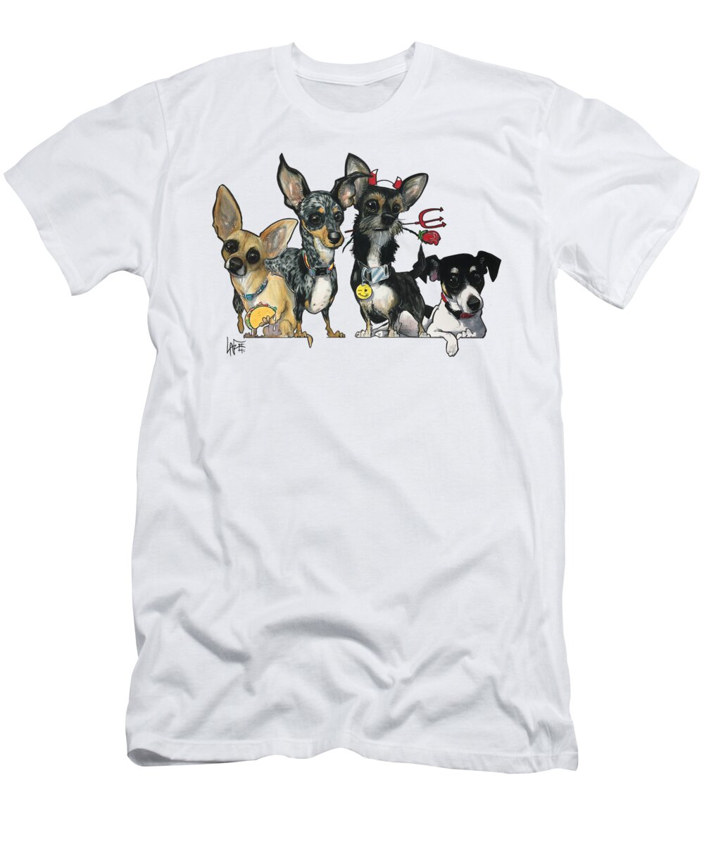 Vaness T-Shirt featuring the drawing Vaness 4844 by Canine Caricatures By John LaFree