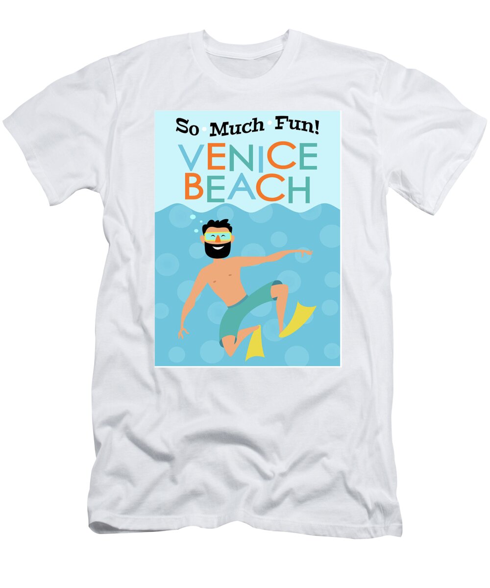 Venice Beach Fun Hipster Travel T-Shirt by Flo Karp - Fine Art America