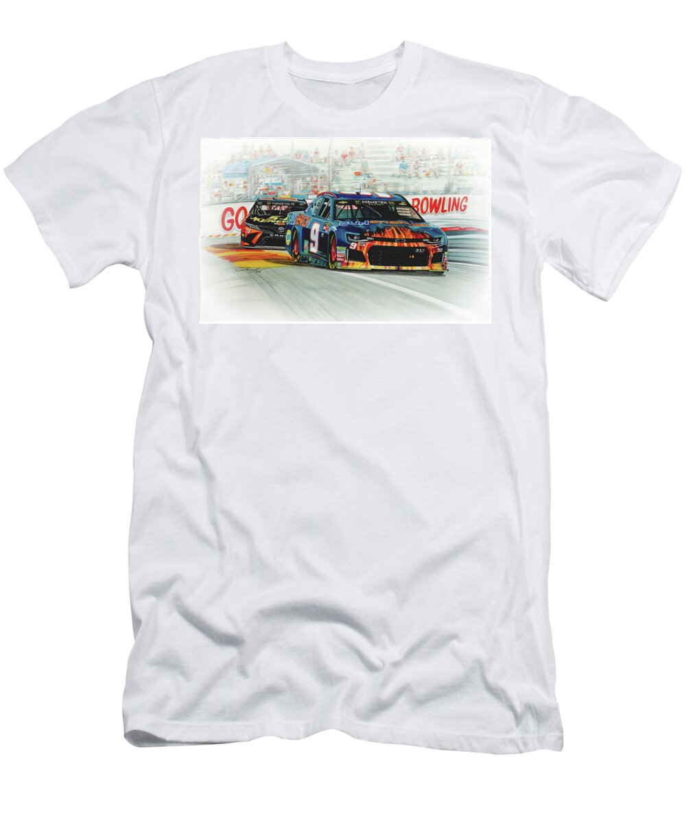 Watercolour T-Shirt featuring the painting Victory At The Glen by Simon Read