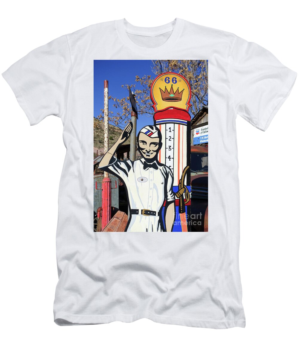 Vintage T-Shirt featuring the photograph Vintage Gas Station Sign by Edward Fielding