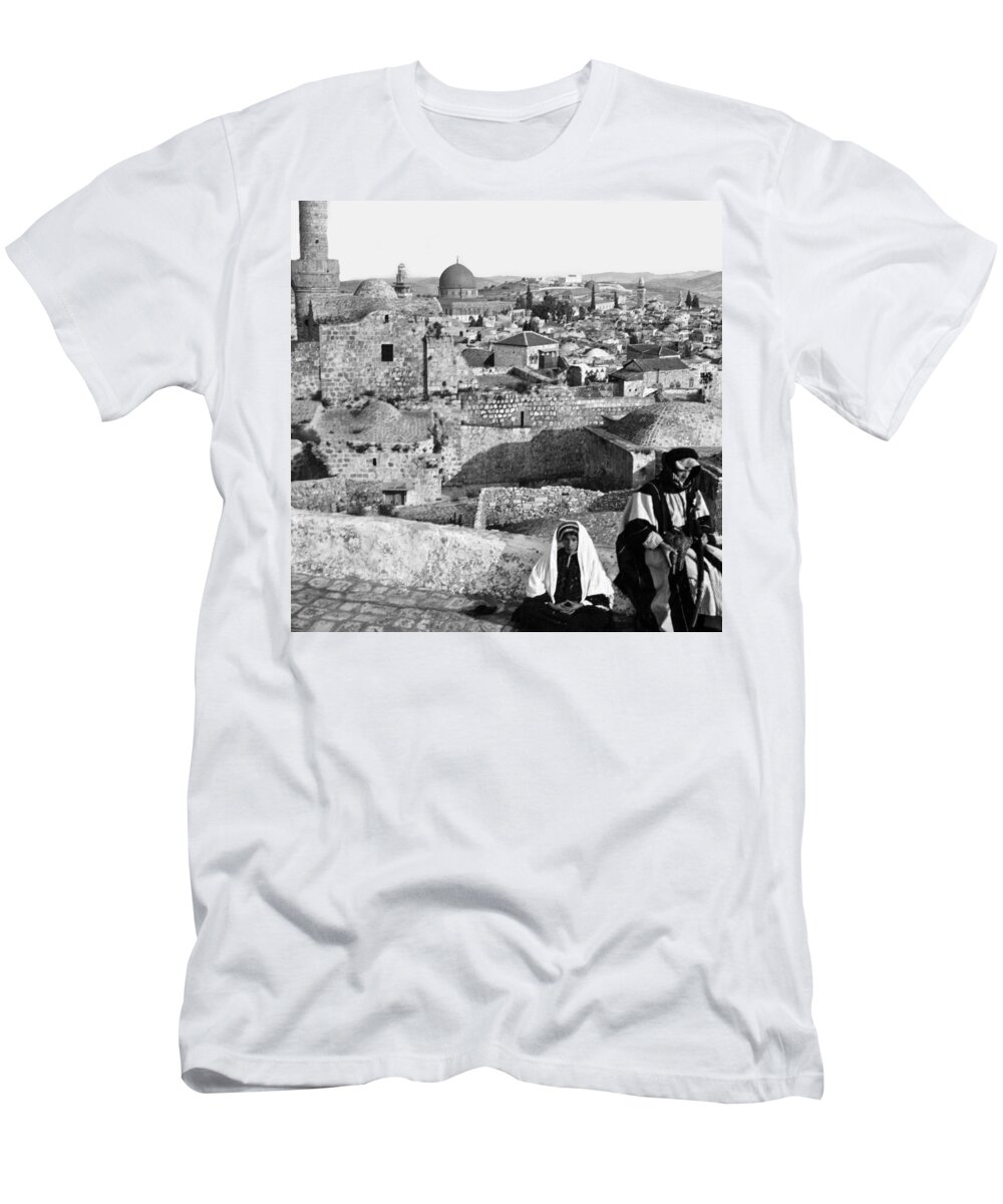 Dome Of The Rock T-Shirt featuring the photograph Vintage Jerusalem City by Munir Alawi