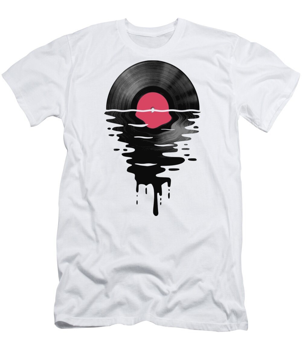 Lp T-Shirt featuring the digital art Vinyl LP Record Sunset by Filip Schpindel