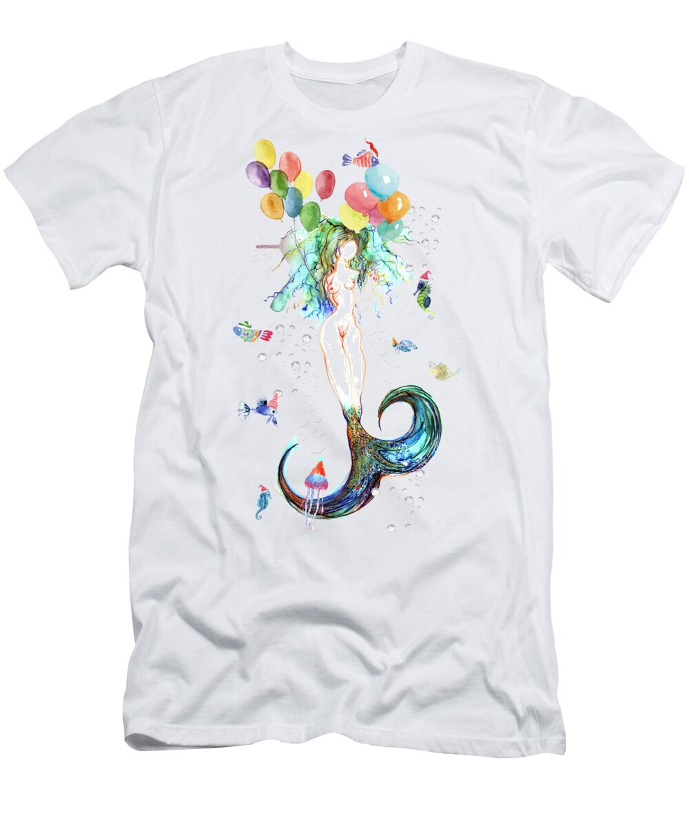 Mermaid T-Shirt featuring the painting Waterlily by Carolyn Weltman