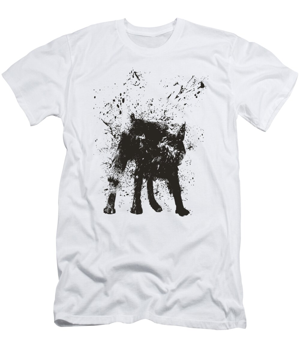 Dog T-Shirt featuring the painting Wet dog by Balazs Solti