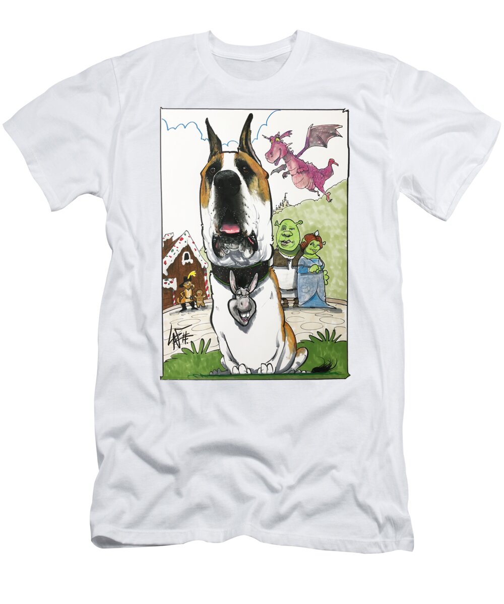 Wieland 4118 T-Shirt featuring the drawing Wieland 4118 by Canine Caricatures By John LaFree
