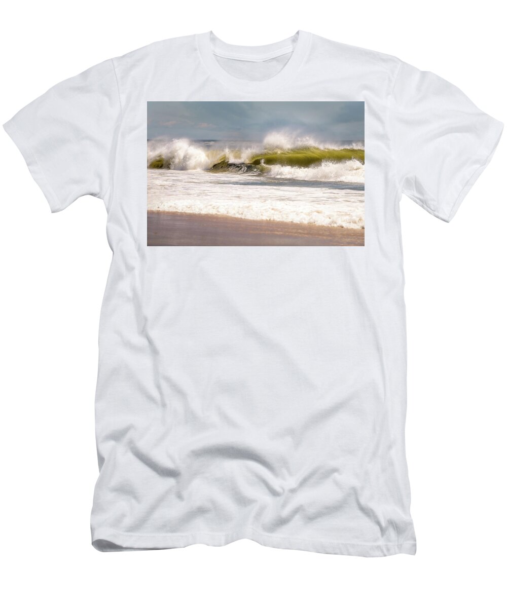 Beach T-Shirt featuring the photograph Windy Waves by John Randazzo