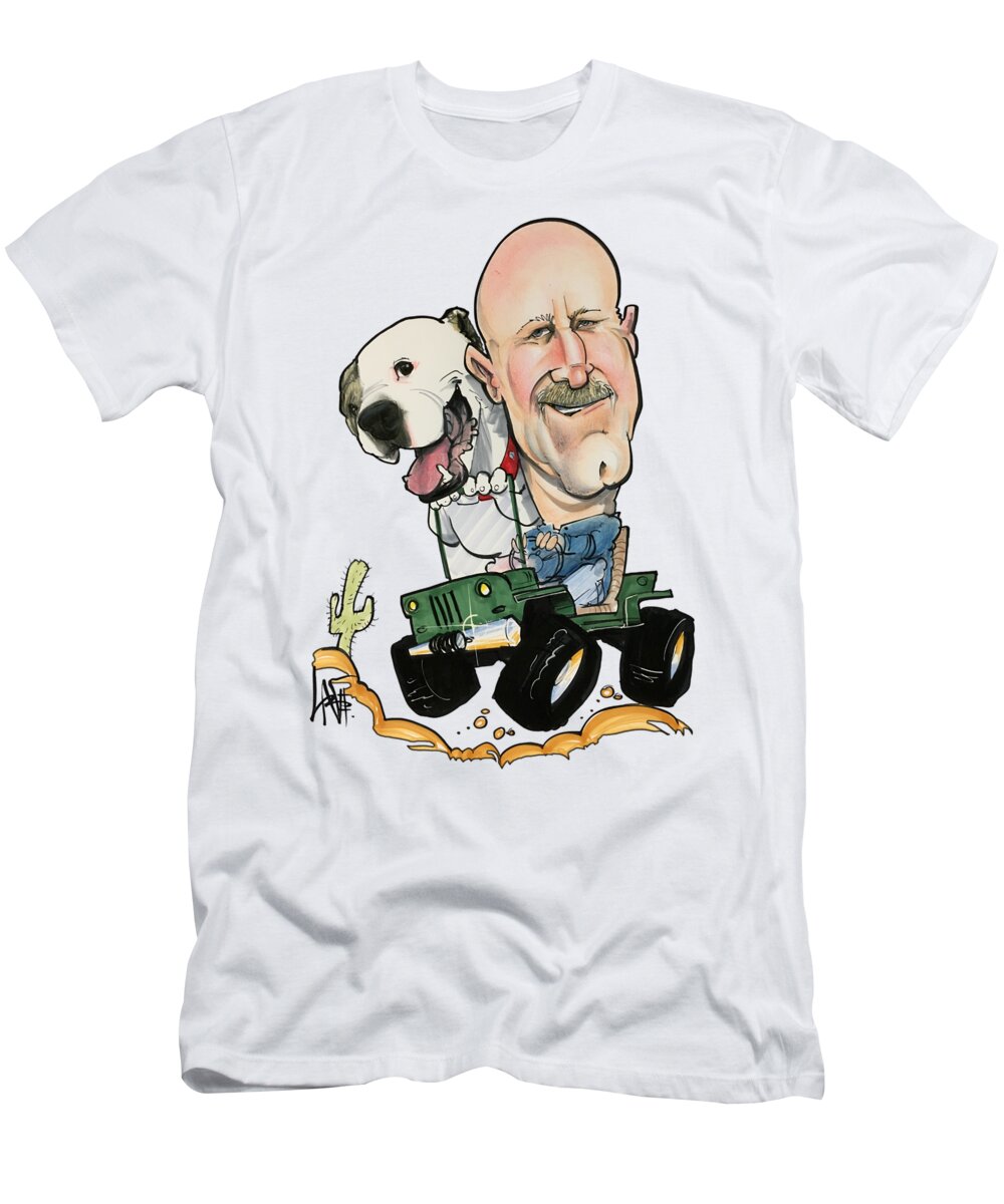 Woody 4589 T-Shirt featuring the drawing Woody 4589 by Canine Caricatures By John LaFree