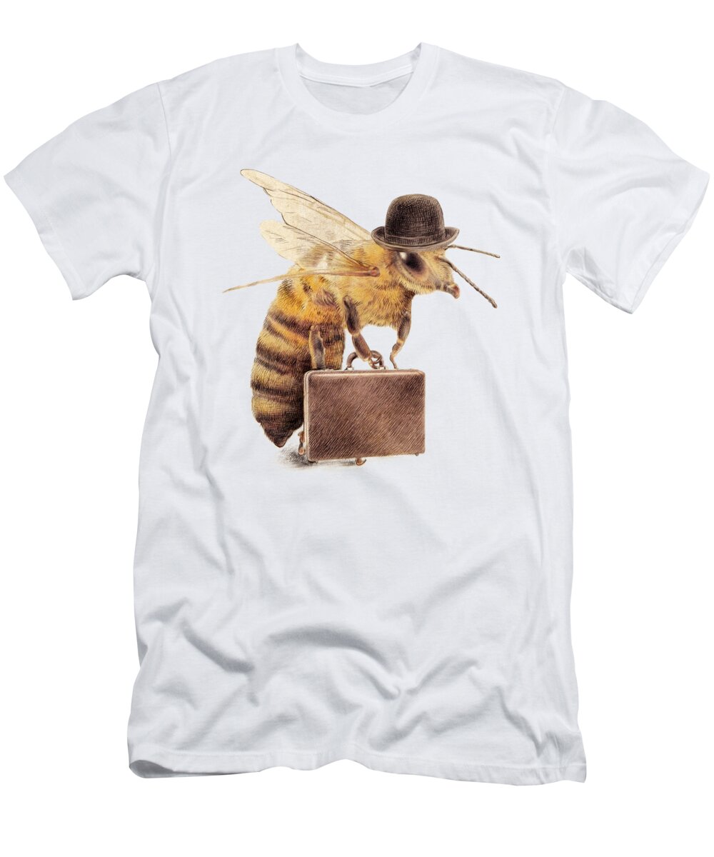 Bee T-Shirt featuring the drawing Worker Bee by Eric Fan