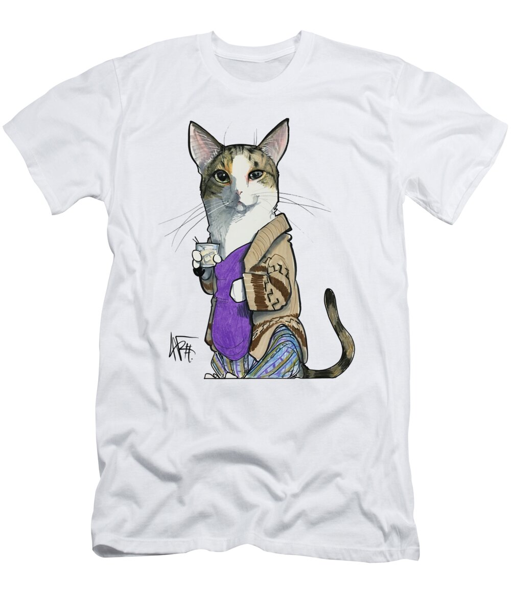 Wray 4511 T-Shirt featuring the drawing Wray 4511 by Canine Caricatures By John LaFree