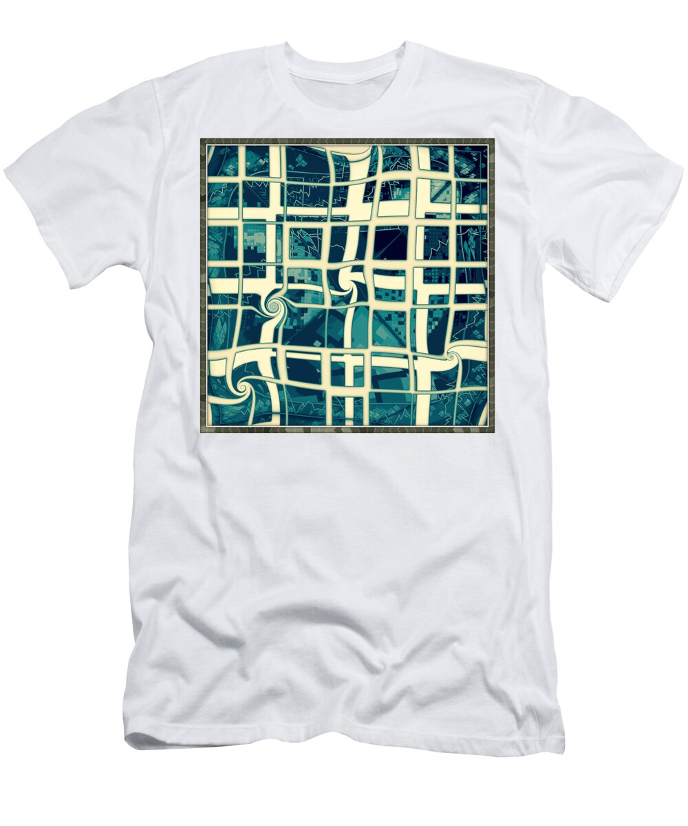 Blue T-Shirt featuring the digital art # 117 by Marko Sabotin