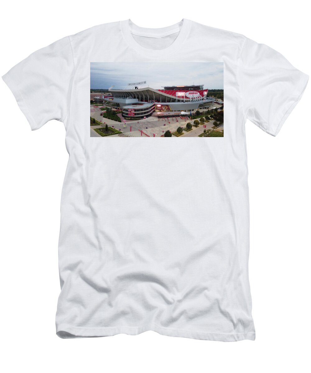 Kansas City T-Shirt featuring the photograph Arrowhead Stadium by Eldon McGraw