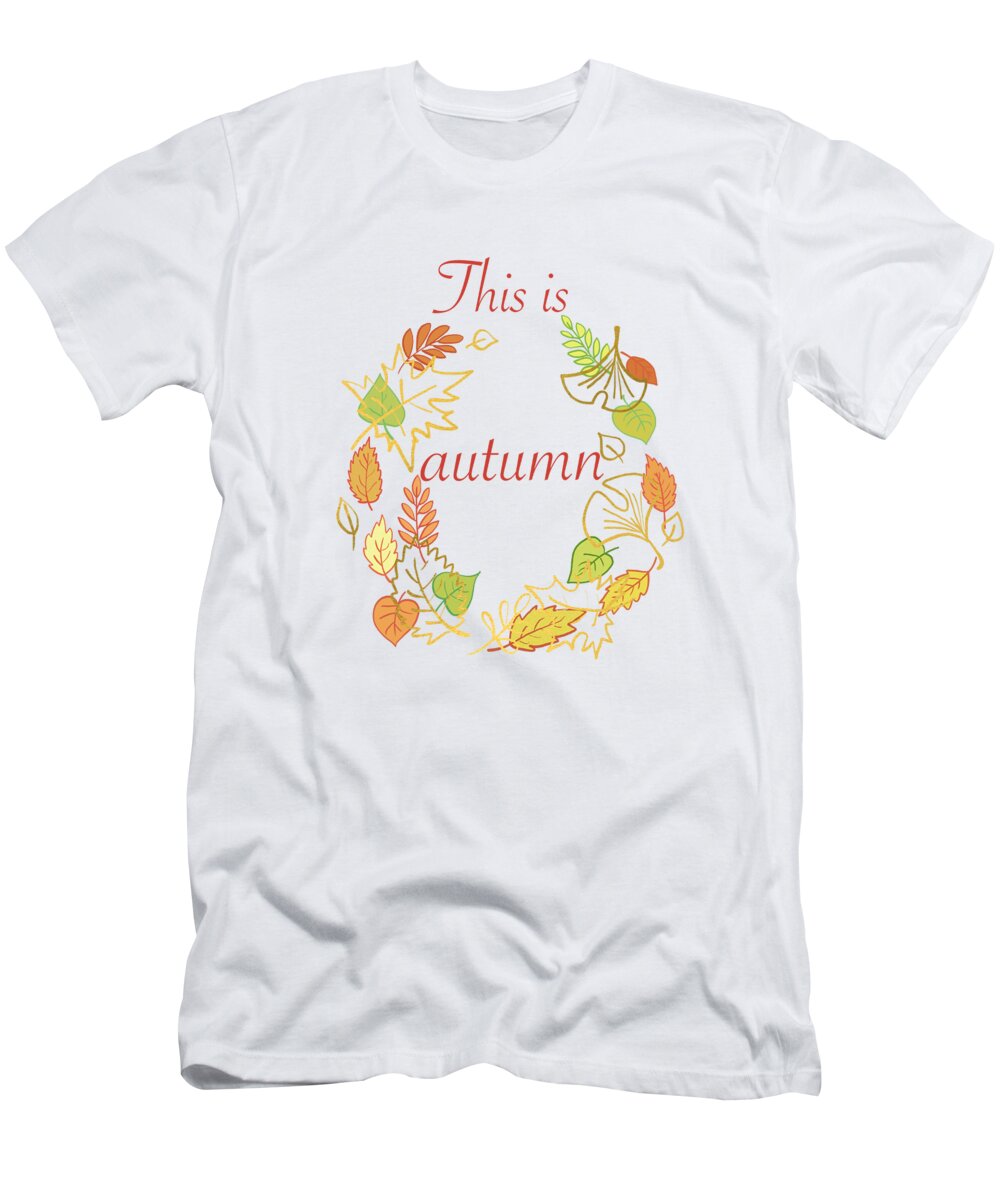 Autumn T-Shirt featuring the painting Autumn #1 by Masha Batkova