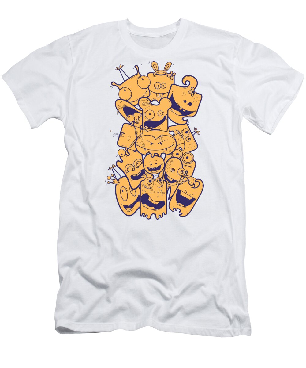 Halloween T-Shirt featuring the digital art Cute Monsters by Jacob Zelazny