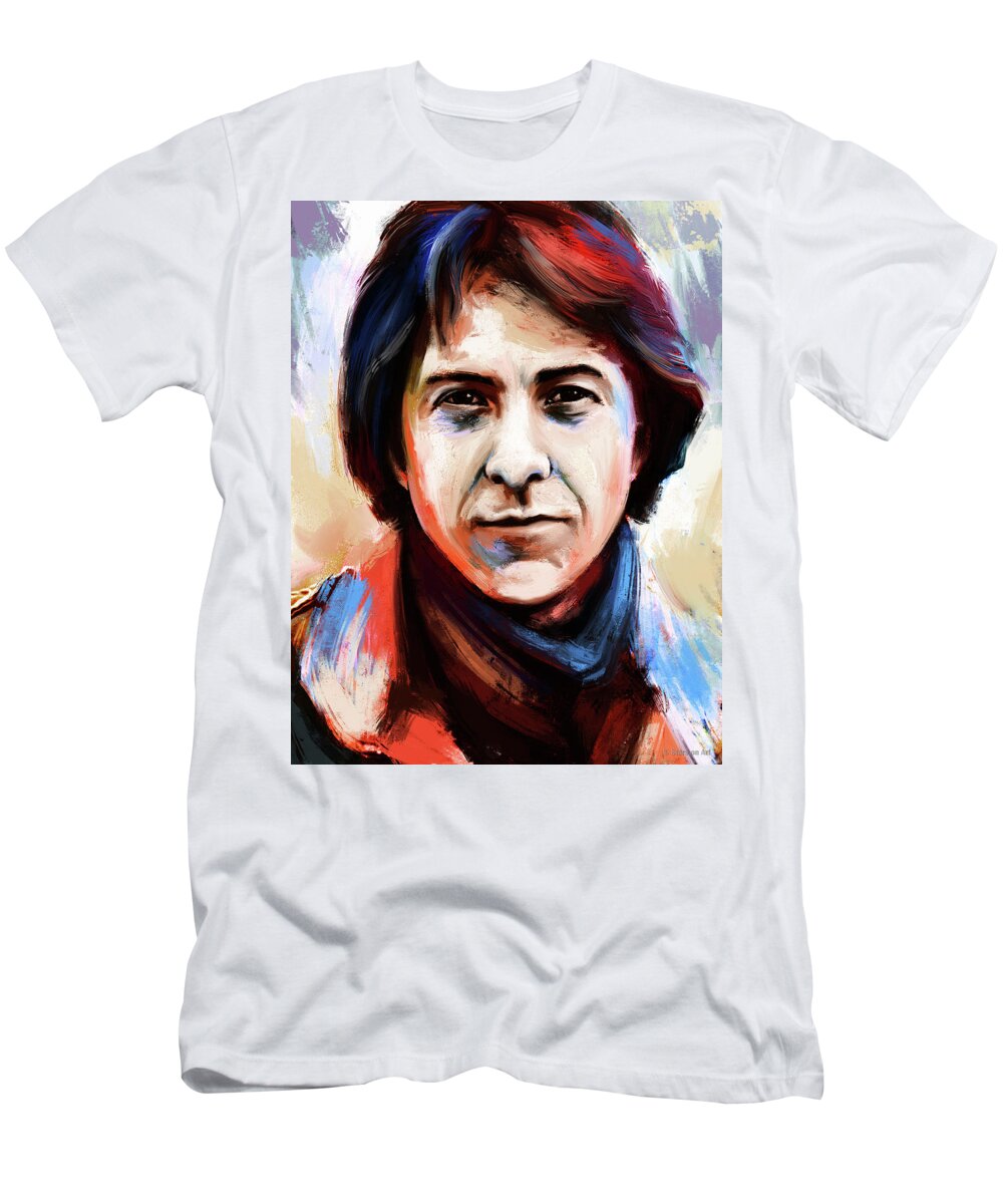 Dustin Hoffman T-Shirt featuring the painting Dustin Hoffman #2 by Movie World Posters