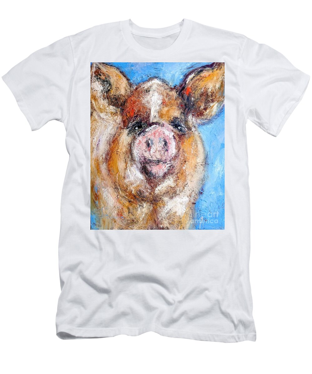 Piglet Painting T-Shirt featuring the painting paintings of Happy piglets by Mary Cahalan Lee - aka PIXI