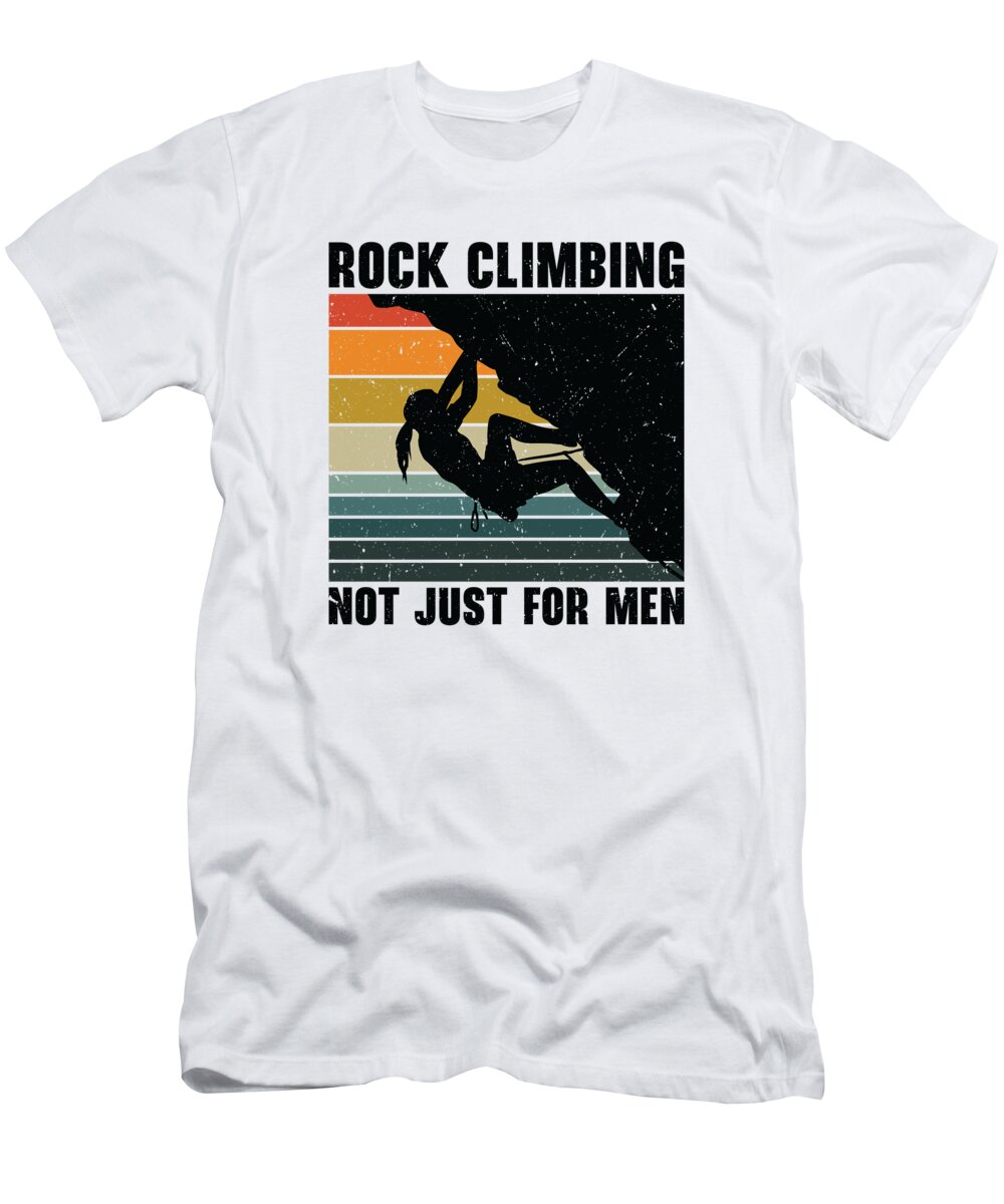 International Womens Day T-Shirt featuring the digital art International Womens Day Mountain Retro Rock Climbing #1 by Toms Tee Store