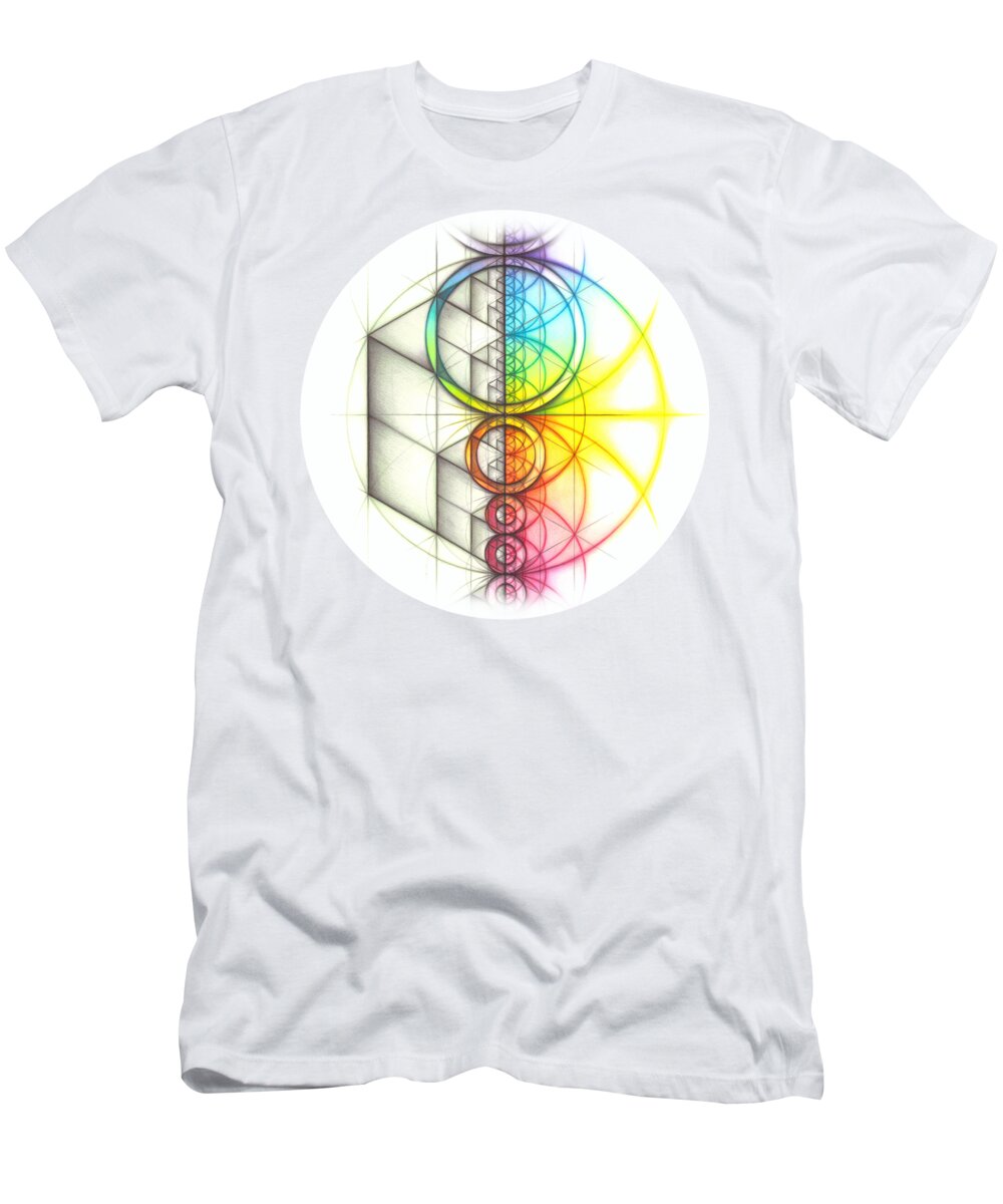 Aspire T-Shirt featuring the drawing Intuitive Geometry Spectrum Aspire Theme #1 by Nathalie Strassburg