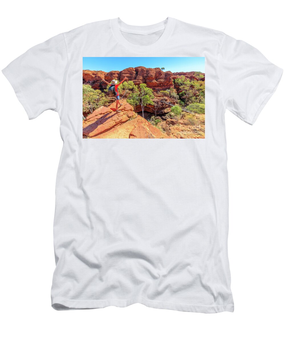 Australia T-Shirt featuring the photograph Kings Canyon Garden of Eden #1 by Benny Marty