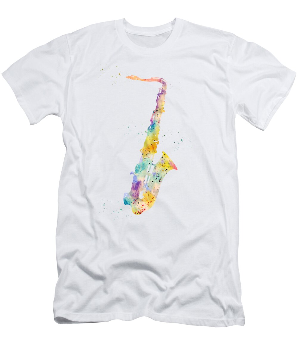 Saxophone T-Shirt featuring the digital art Saxophone #1 by Erzebet S