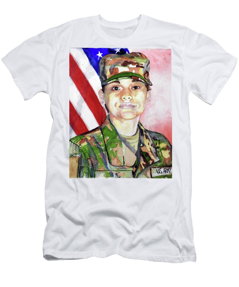 Woman T-Shirt featuring the painting Soldier #1 by Barbara F Johnson
