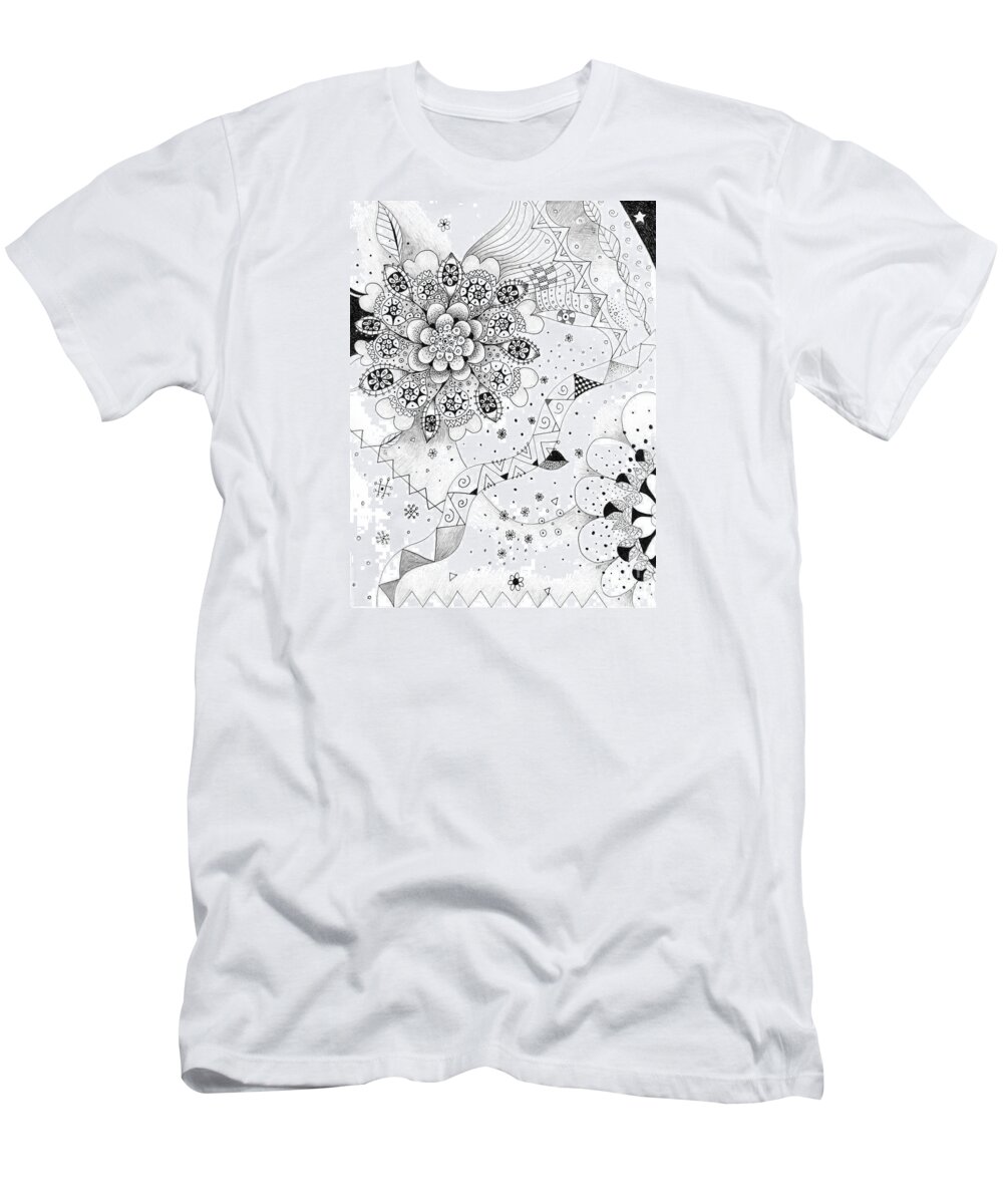 Spellbound By Helena Tiainen T-Shirt featuring the drawing Spellbound #2 by Helena Tiainen