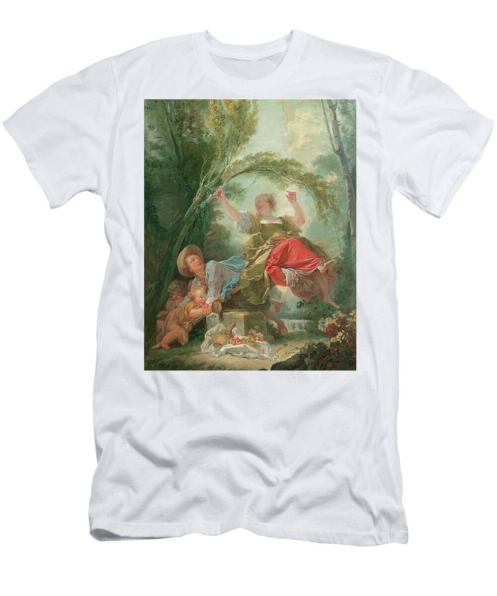 The See-saw T-Shirt featuring the painting The See-Saw #2 by Jean-Honore Fragonard