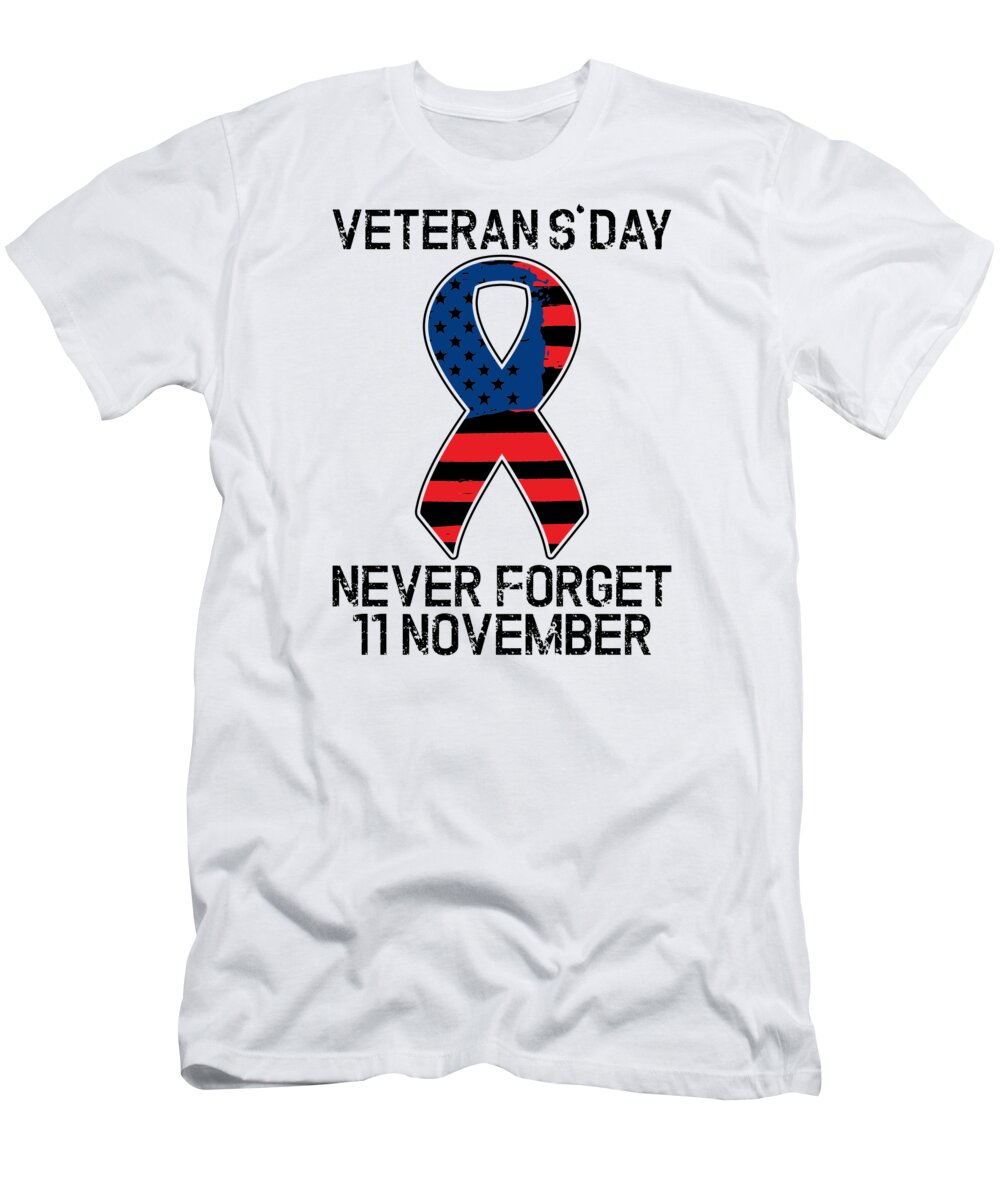 Vandre labyrint luft Veteran's Day Ribbon 11 November American Soldier T-Shirt by Florian Dold  Art - Pixels