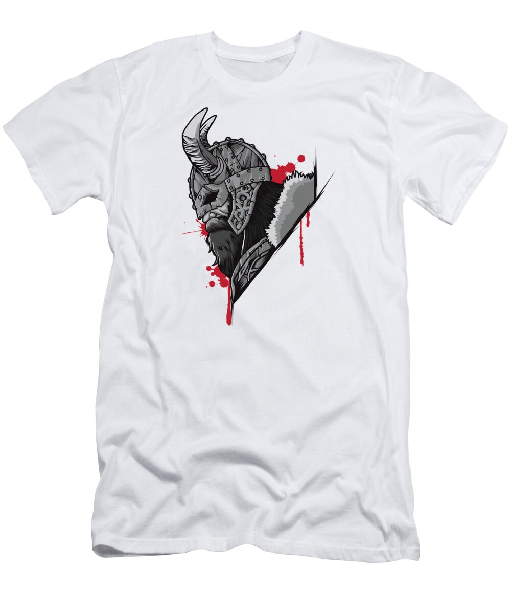 Viking Warrior Raven Odin Valknut Loki T-Shirt by Mister Tee - Pixels