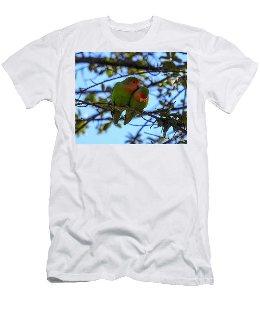 Wild Lovebirds T-Shirt featuring the digital art Wild Lovebirds #1 by Tammy Keyes