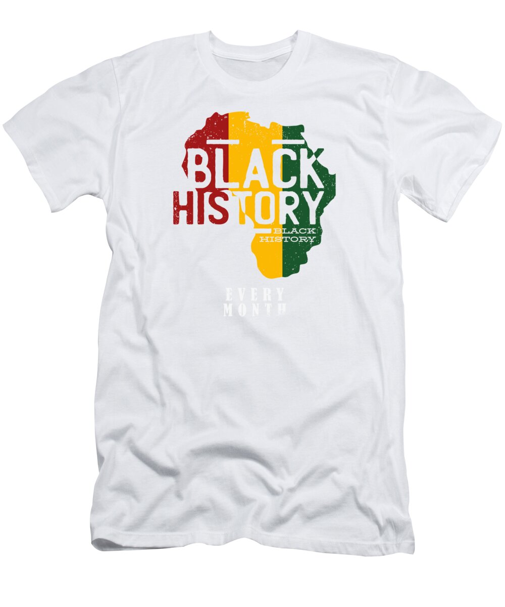 Blm T-Shirt featuring the digital art African American Black Proud Strong Black History #10 by Toms Tee Store