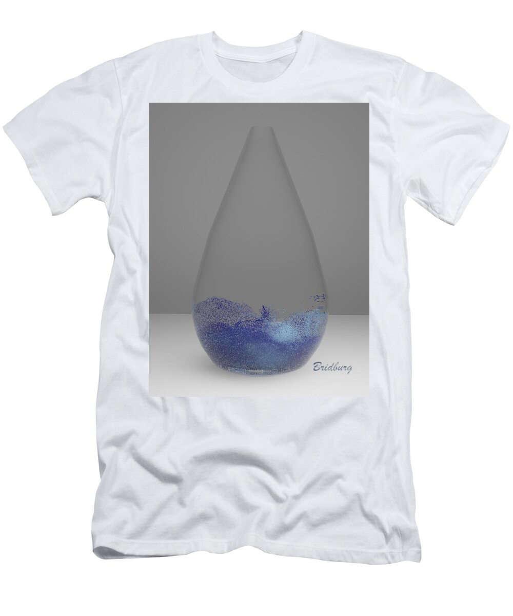 Nft T-Shirt featuring the digital art 101 Rain Drop Wave by David Bridburg