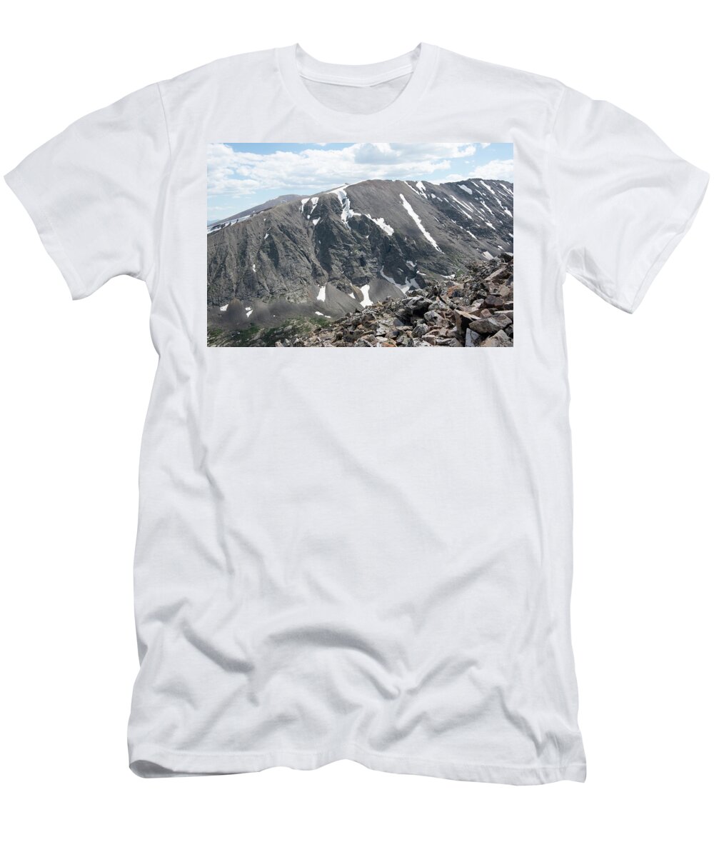 Nature T-Shirt featuring the photograph 14er Mountain Climb by Nathan Wasylewski