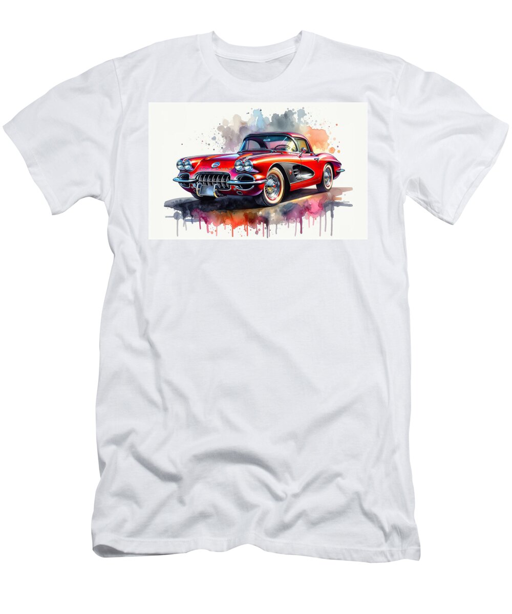 1959 T-Shirt featuring the photograph 1959 Corvette by Bill Cannon
