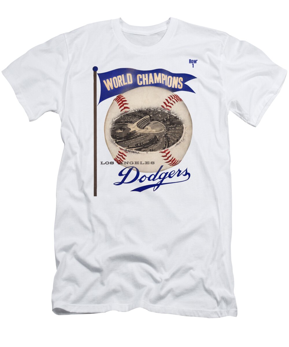 1959 Los Angeles Dodgers World Champions Art T-Shirt by Row One Brand -  Pixels