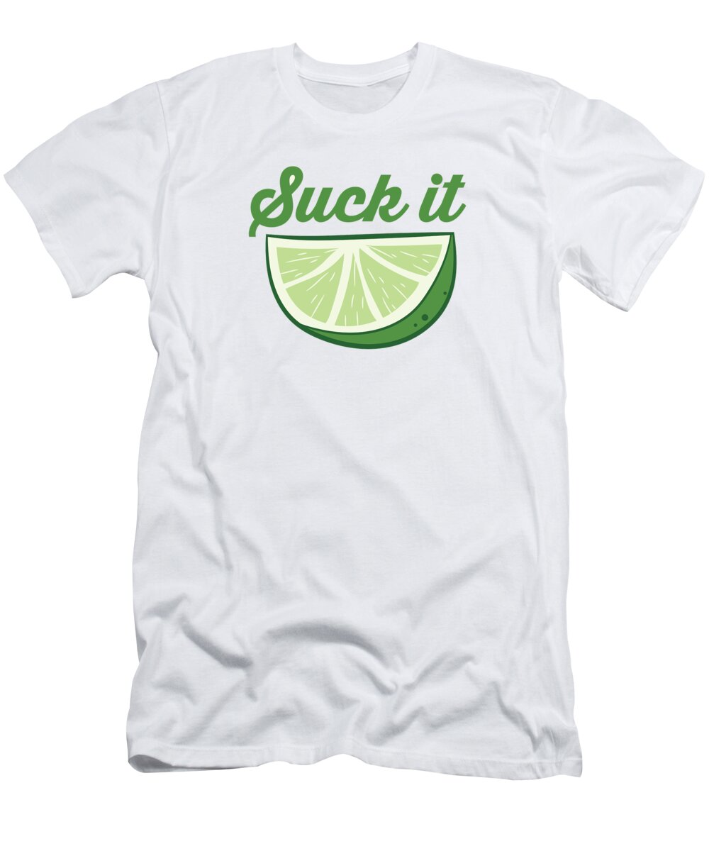 Lime T-Shirt featuring the tapestry - textile Funny Lime Suck It Cinco De Mayo Citrus Sour Lime #2 by EQ Designs