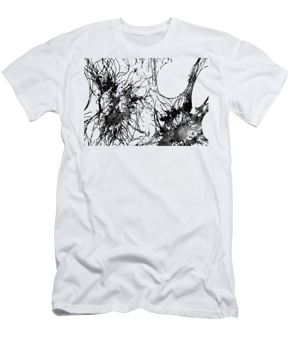 Human Brain Cells Neurons T-Shirt featuring the digital art Human brain cells #2 by Erzebet S