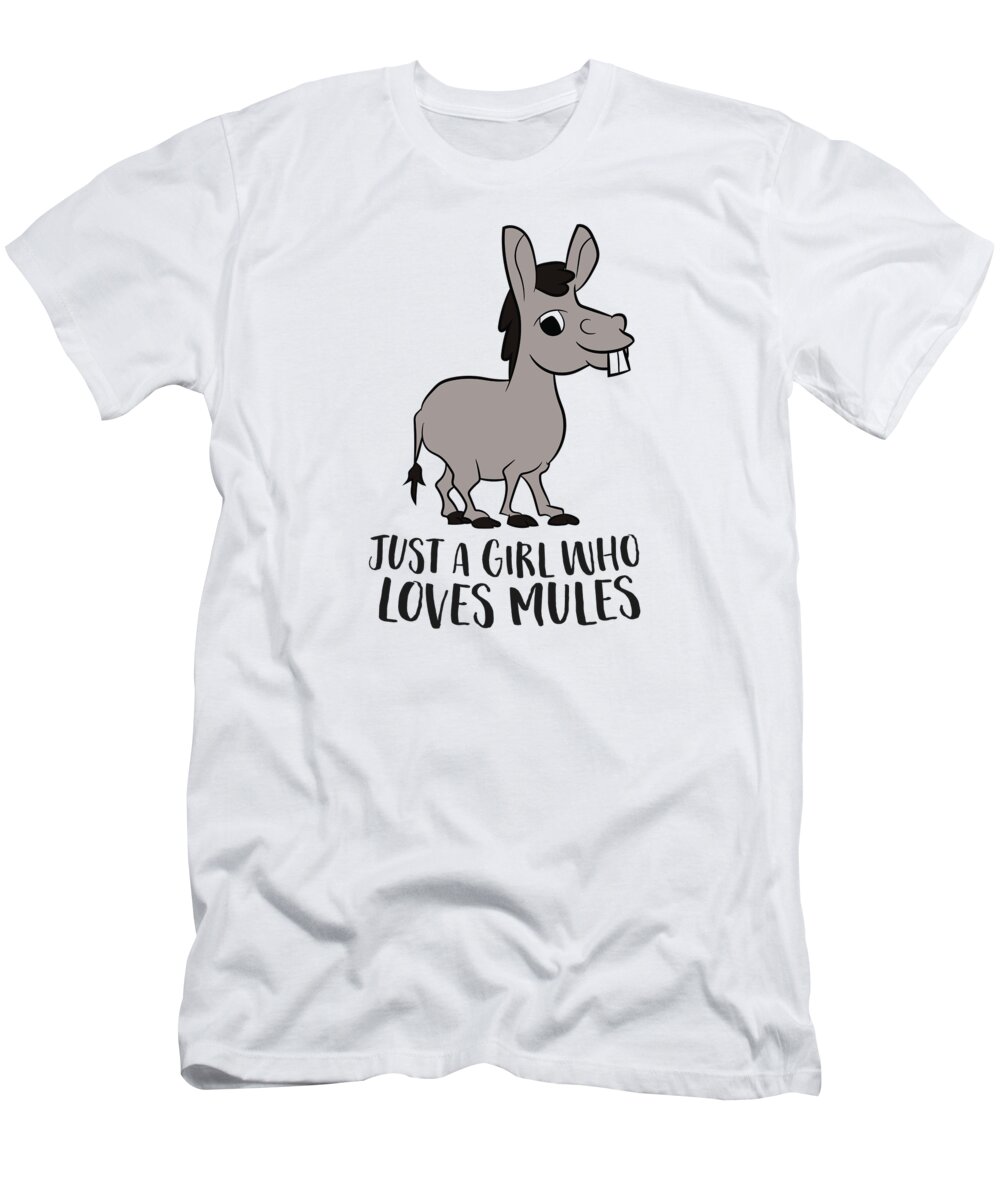 Mule T-Shirt featuring the tapestry - textile Just a Girl Who Loves Mules Cute Mule Girl #2 by EQ Designs
