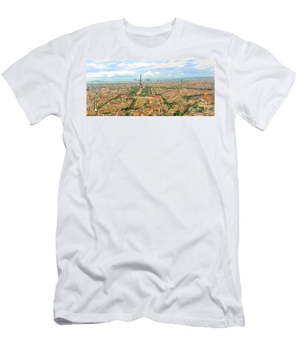 Paris T-Shirt featuring the photograph Panorama of Paris #2 by Benny Marty