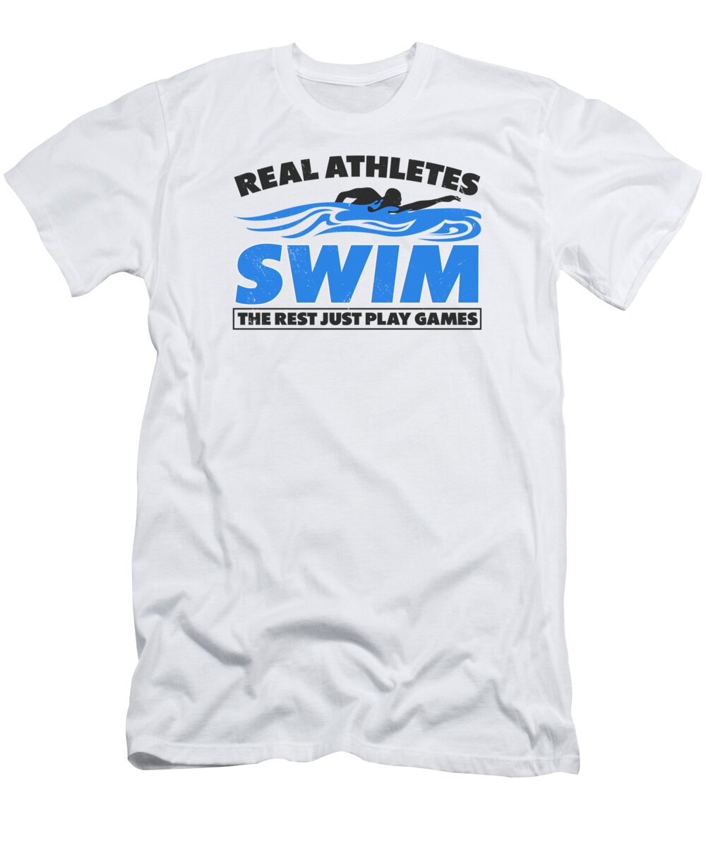 Swimmer T-Shirt featuring the digital art Swimmer Swimming Sports Butterfly Swim Athlete #2 by Toms Tee Store