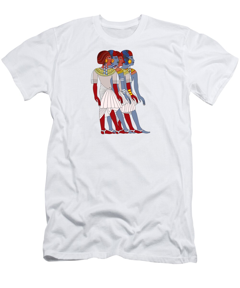 Ancient Egypt T-Shirt featuring the drawing Women of Ancient Egypt #2 by Michal Boubin