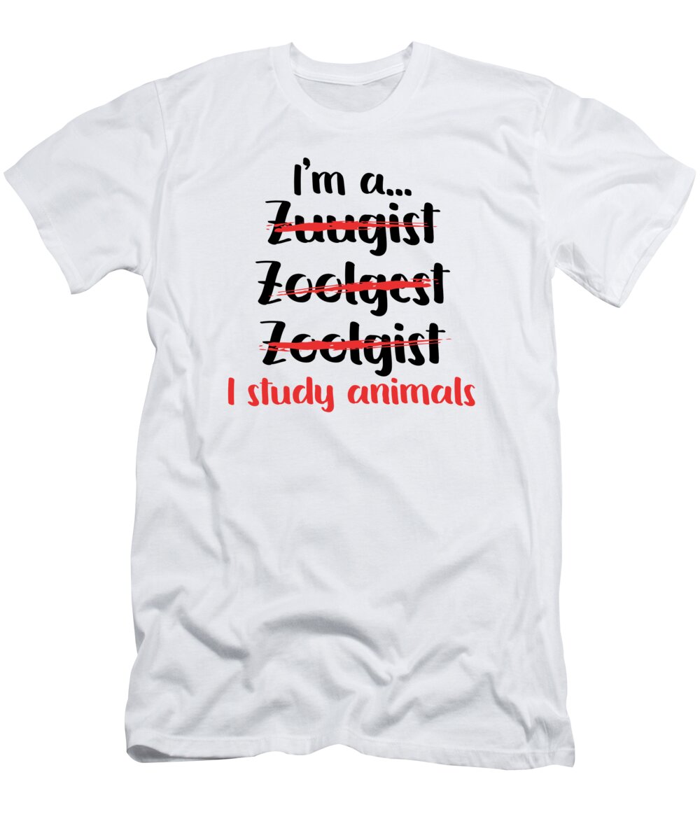 Zoologist T-Shirt featuring the digital art Zoologist Studying Zoo animals Zookeeping Wildlife #2 by Toms Tee Store