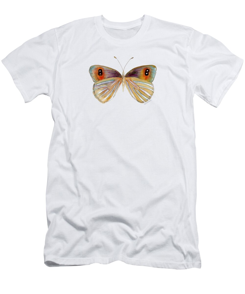Argyrophenga T-Shirt featuring the painting 24 Argyrophenga Butterfly by Amy Kirkpatrick