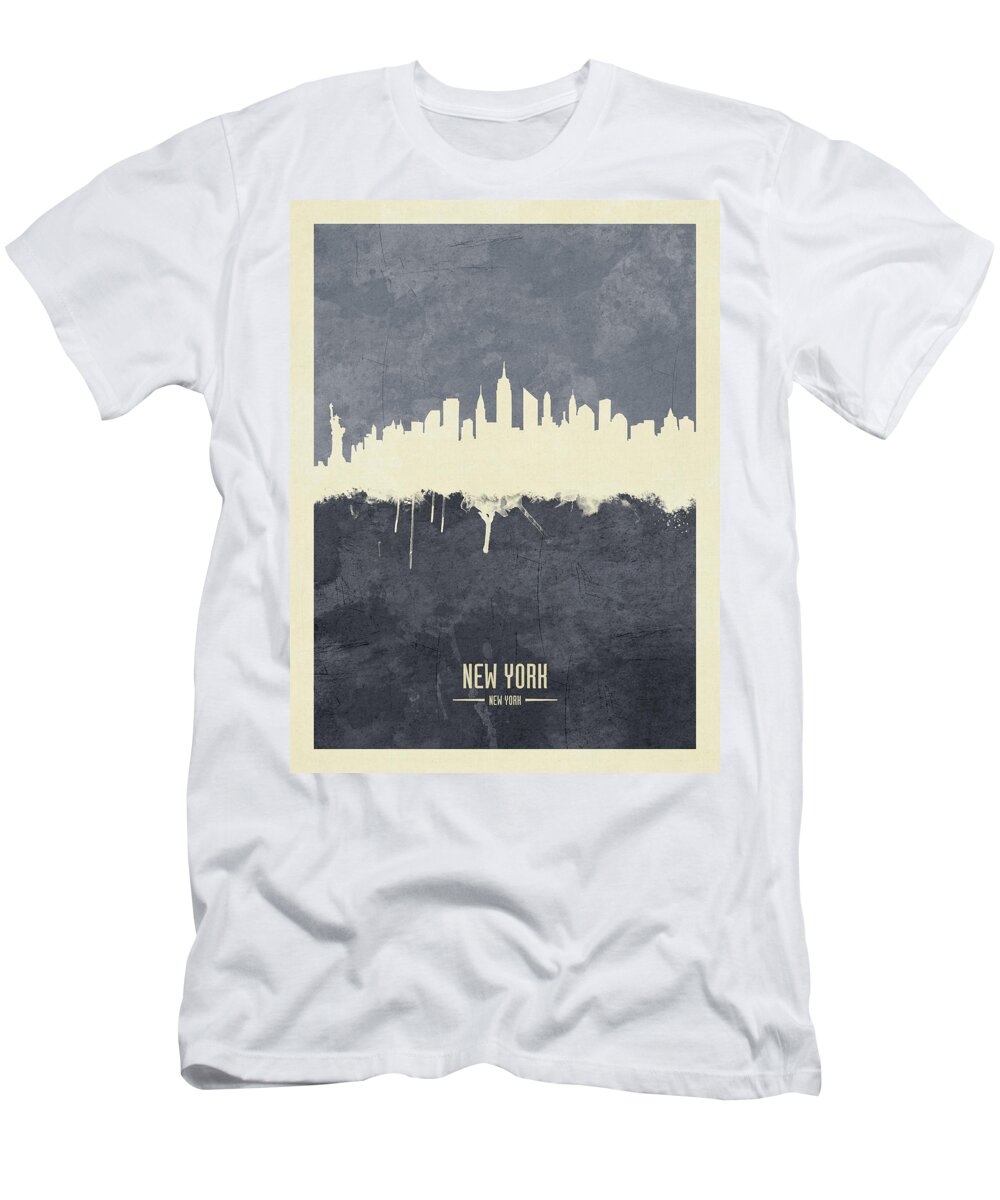 New York T-Shirt featuring the digital art New York City Skyline #25 by Michael Tompsett
