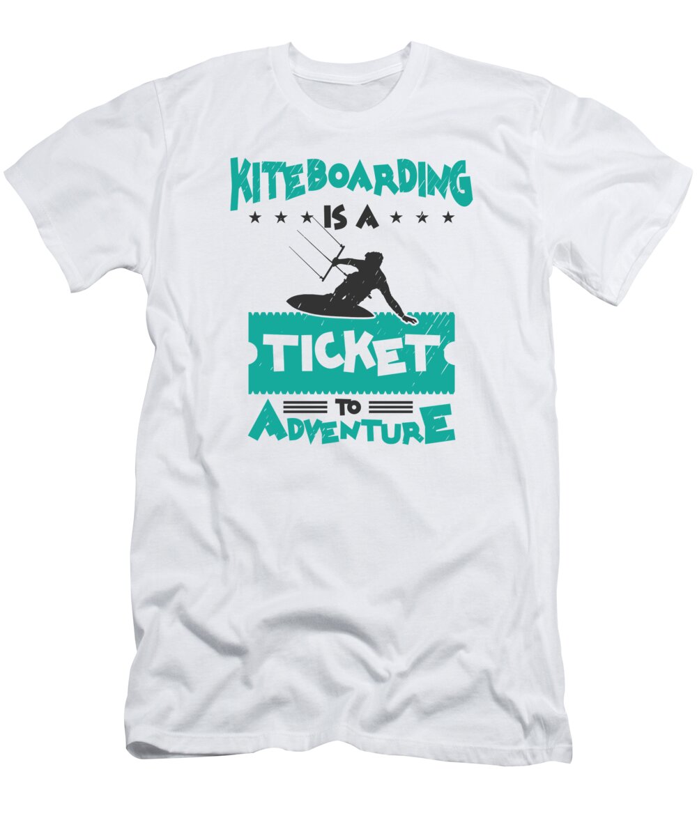 Kiteboarding T-Shirt featuring the digital art Kiteboarding Adventure Water Sport Enthusiast #3 by Toms Tee Store