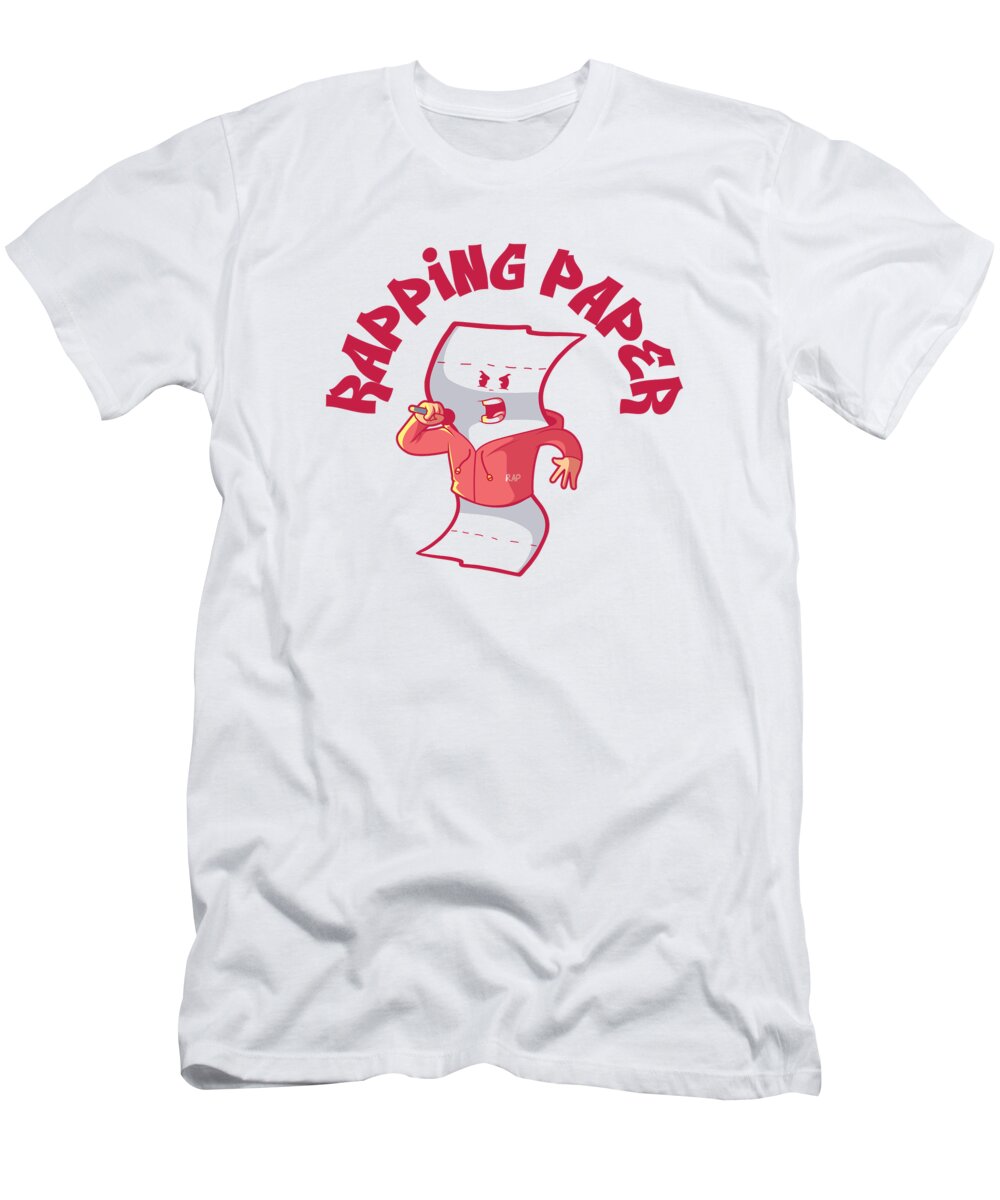Music T-Shirt featuring the digital art Music Rapping Musician Rapper Paper Songs #3 by Toms Tee Store