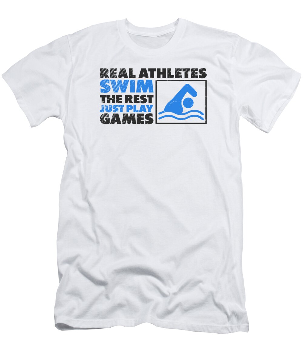 Swimmer T-Shirt featuring the digital art Swimmer Swimming Sports Butterfly Swim Athlete #3 by Toms Tee Store